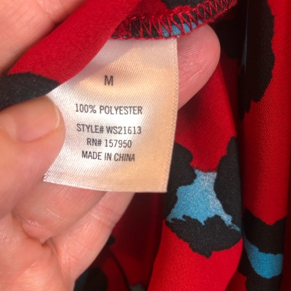 Mi Ami Leopard Print Pullover Lace Trim Long Sleeve Blouse  Size Medium - Picture 7 of 9